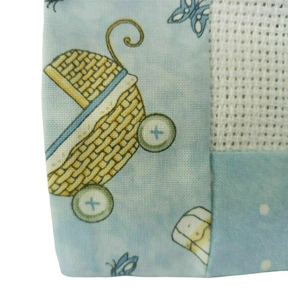 Pine Mountain Designs 351 New Love Blue Tie On Cross Stitch Kit Sham Baby Nw OOP - Picture 7 of 10